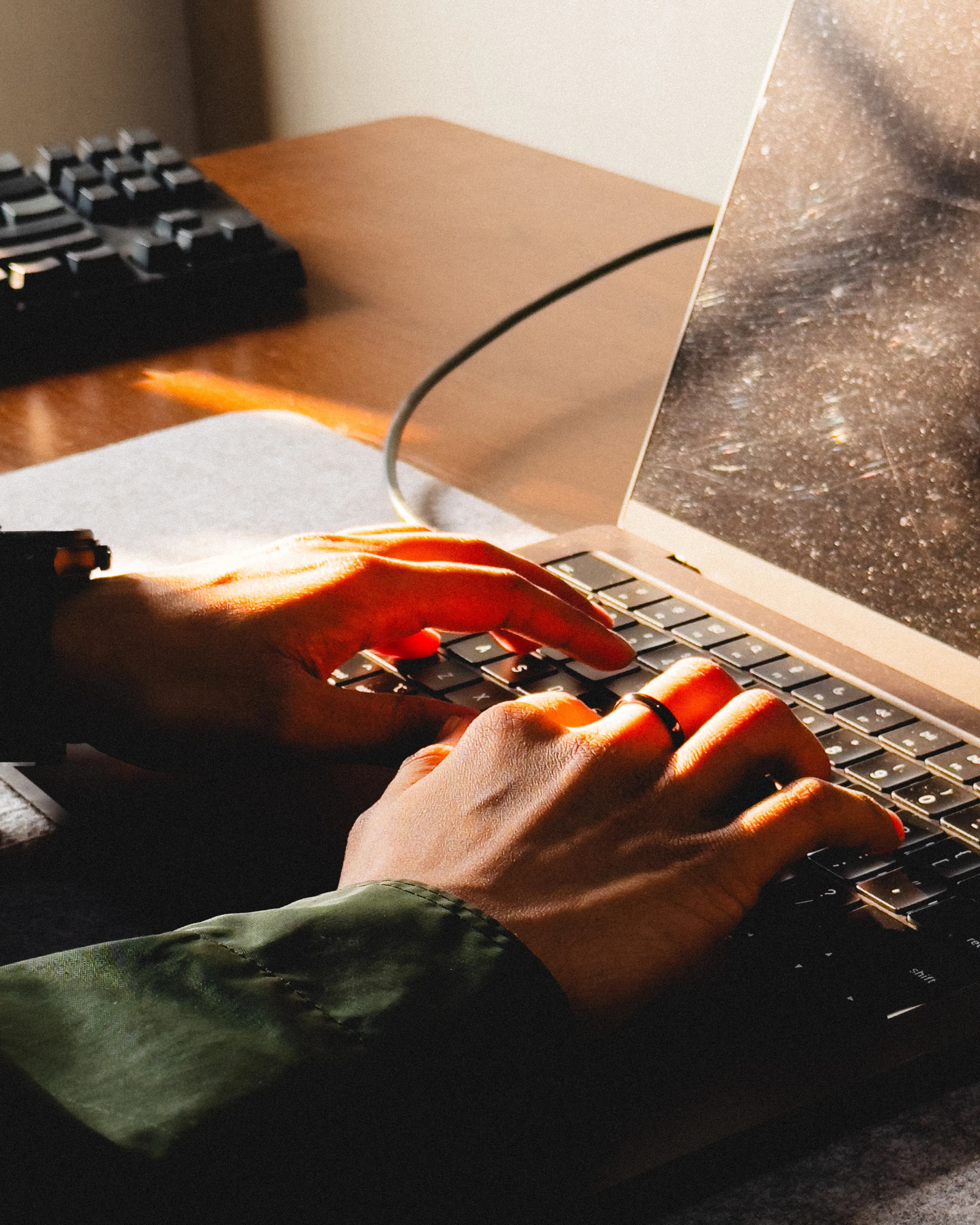 Intimate photograph focusing on human hands and gestures
